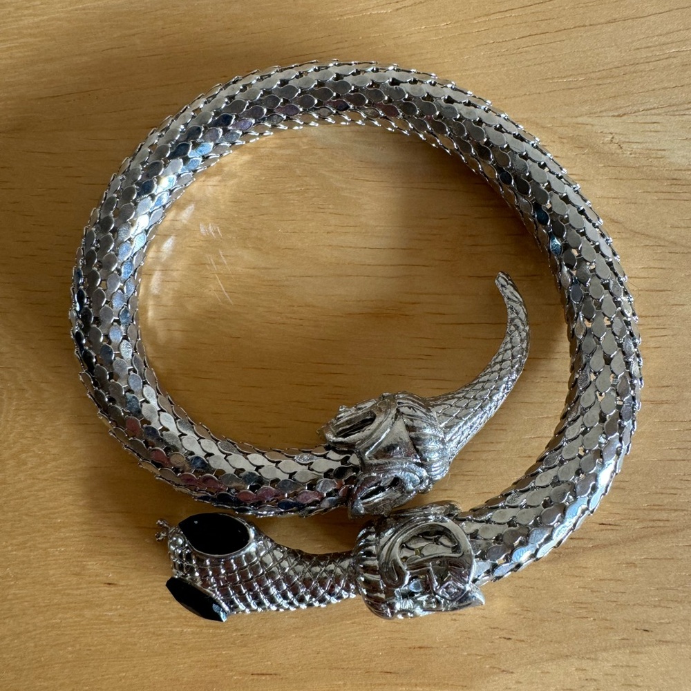 Vintage Silver Snake Bracelet - Picture 3 of 5